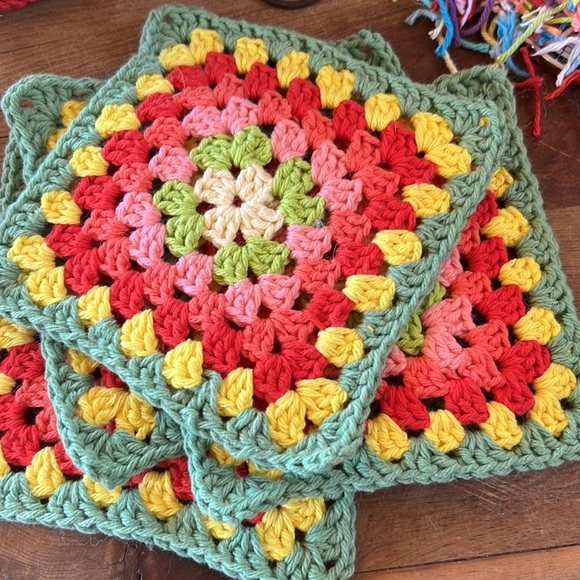 Colorful Crochet Square granny squares festival top cotton custom-made - Picture 5 of 5